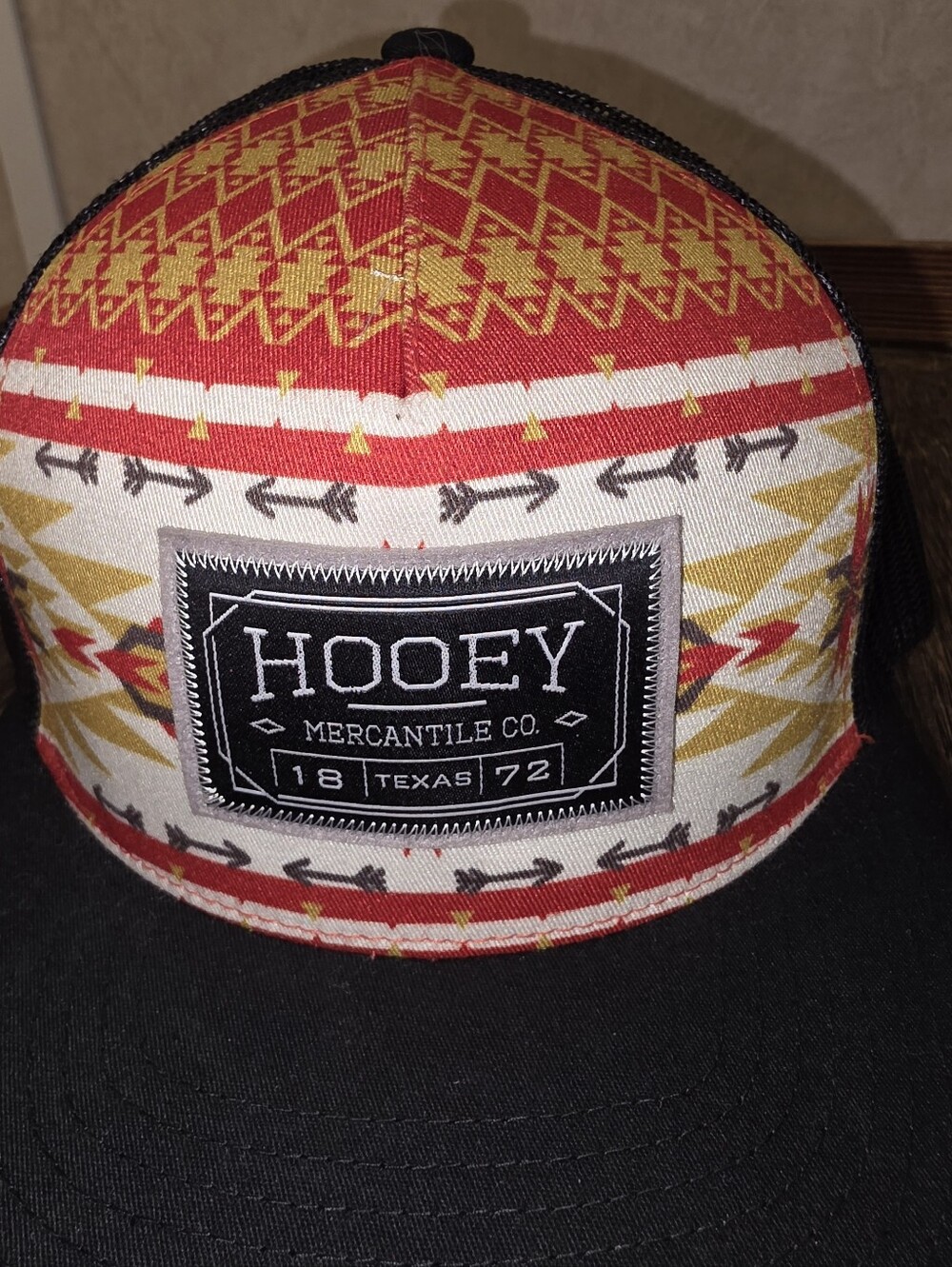 Hooey Red, Gold & Black Aztec Pattern Snapback Hat